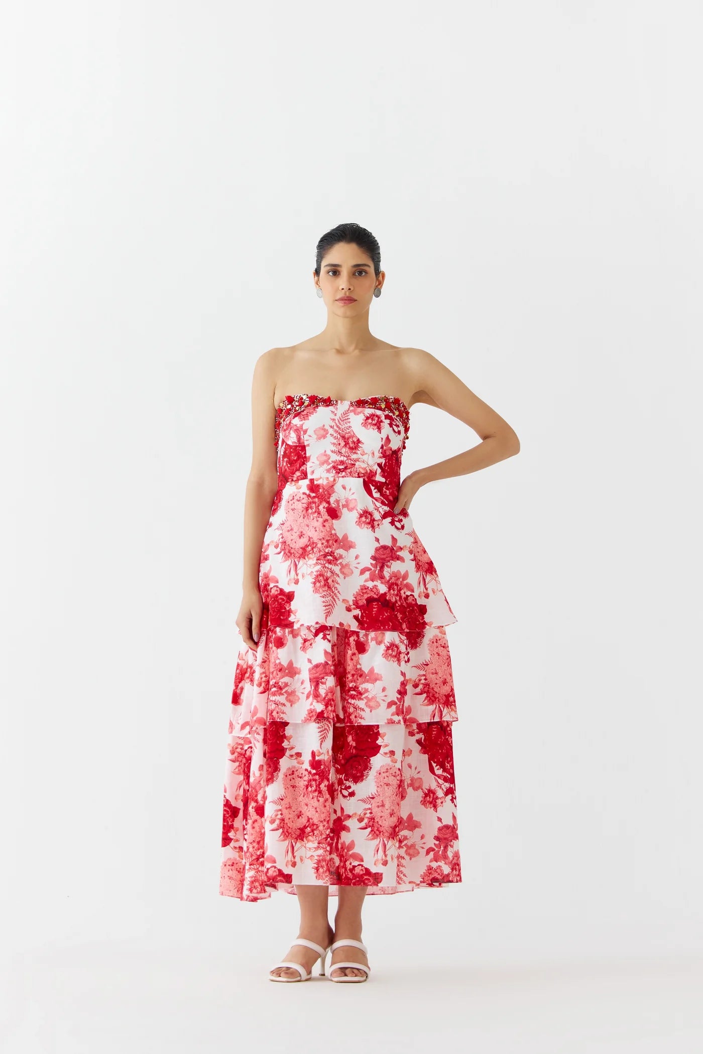 Ruby Chintz Tiered Dress