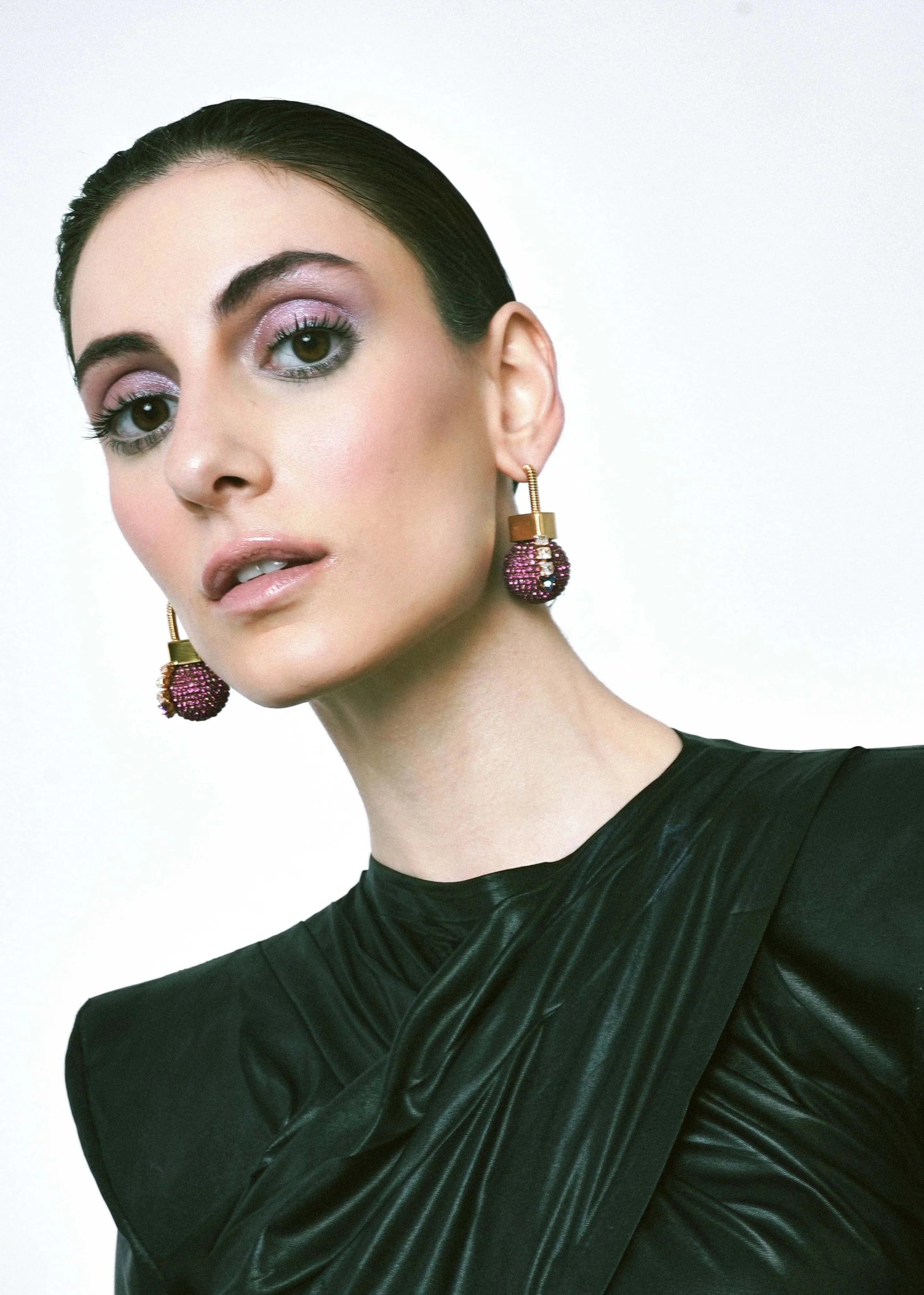 Orb Lock Earrings in Gold