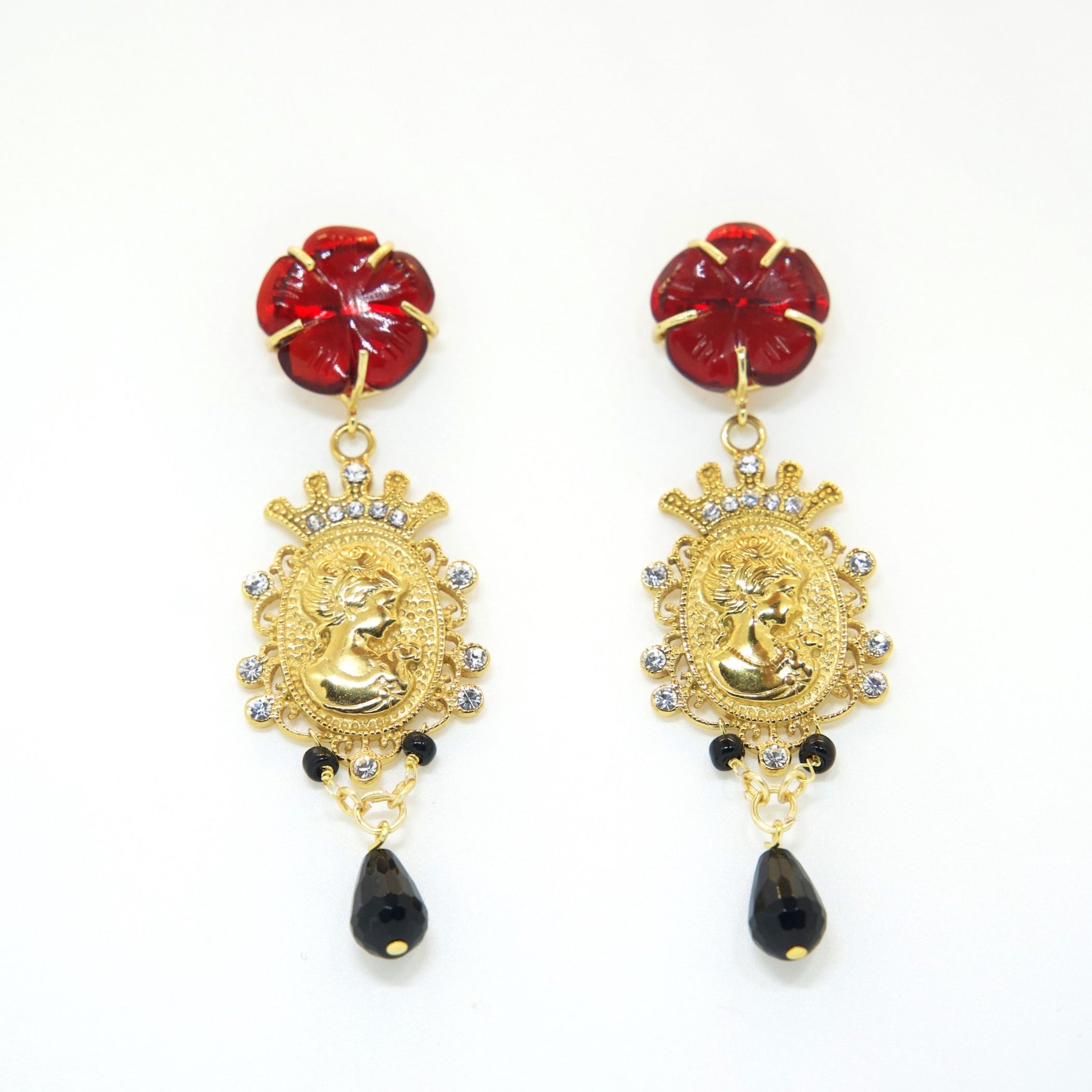 Red Crown Earrings