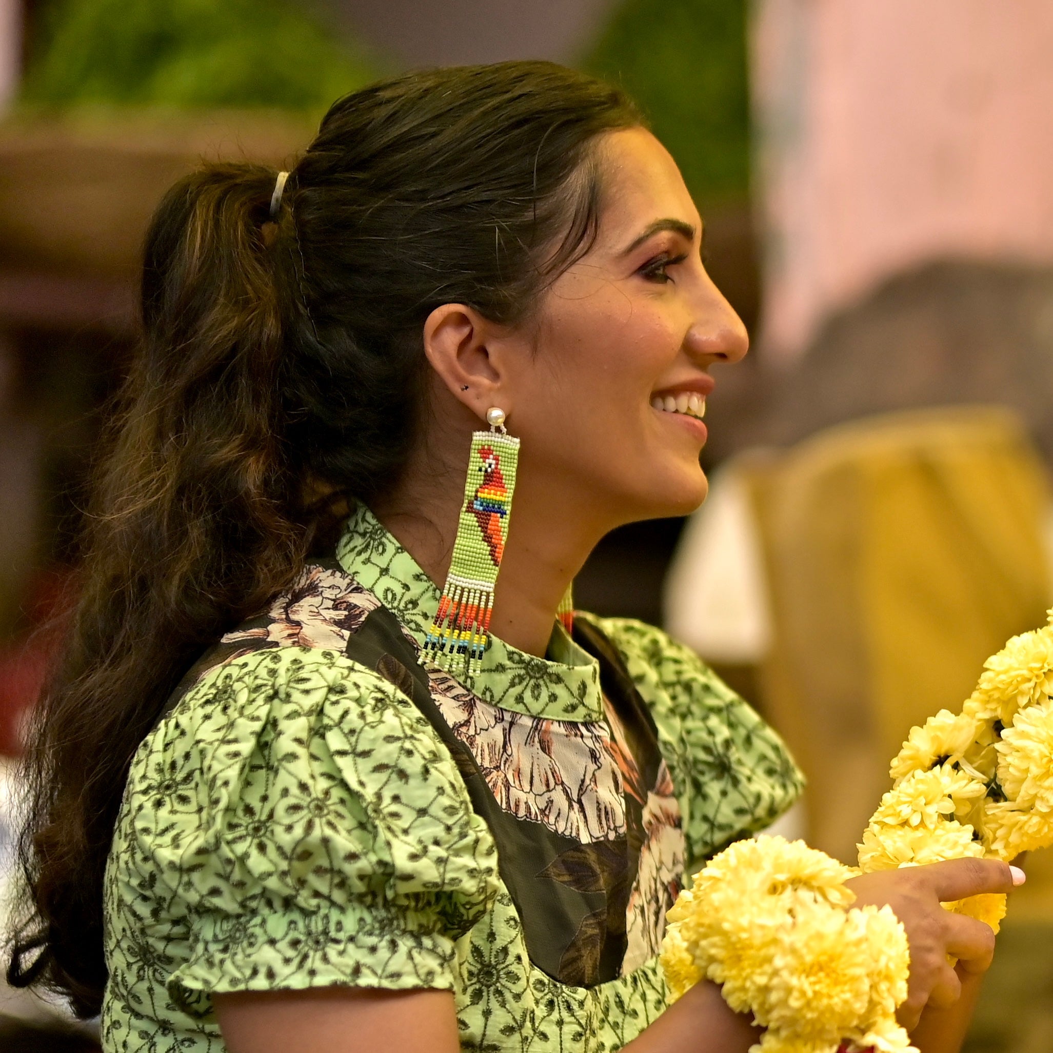 Tall Parrot Earrings