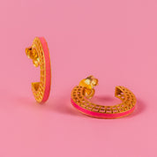 Pink Hoop Earrings