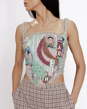 Filmy Embroidered Corset Top