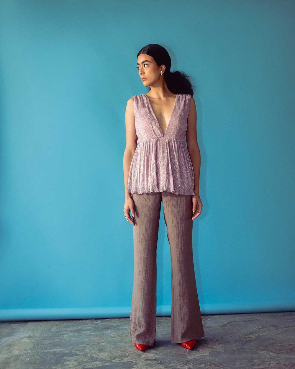 Polly Pleated Top