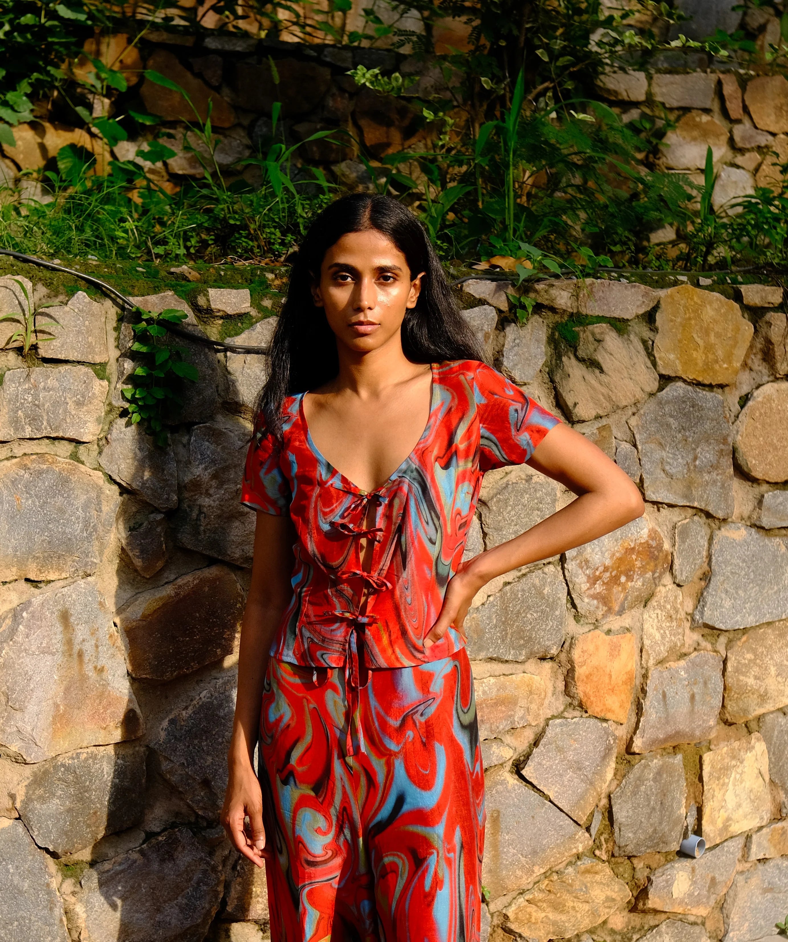 Wave 4-Tie Flamenco Top