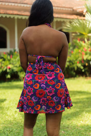 Oriental Poppy A-Line Skirt