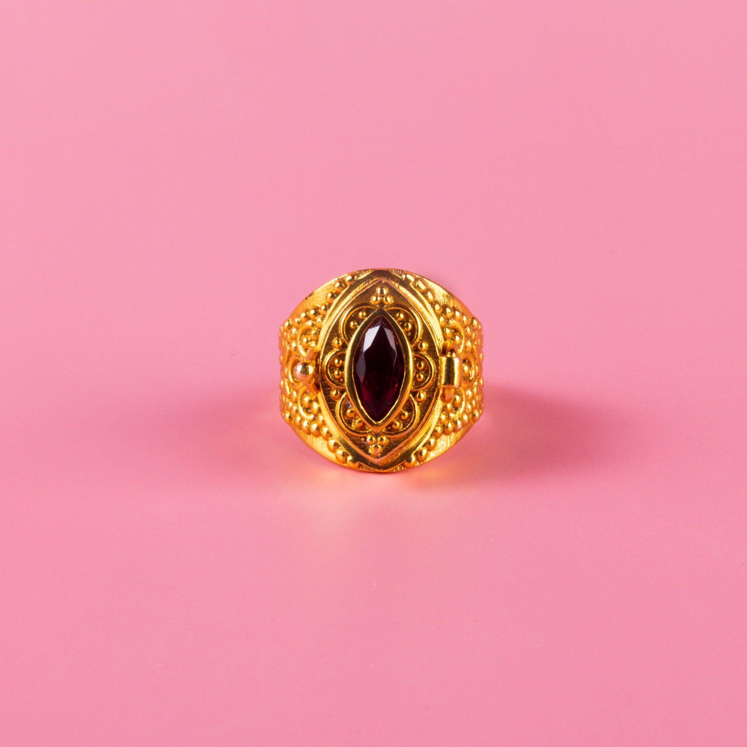 Garnet Poison Ring