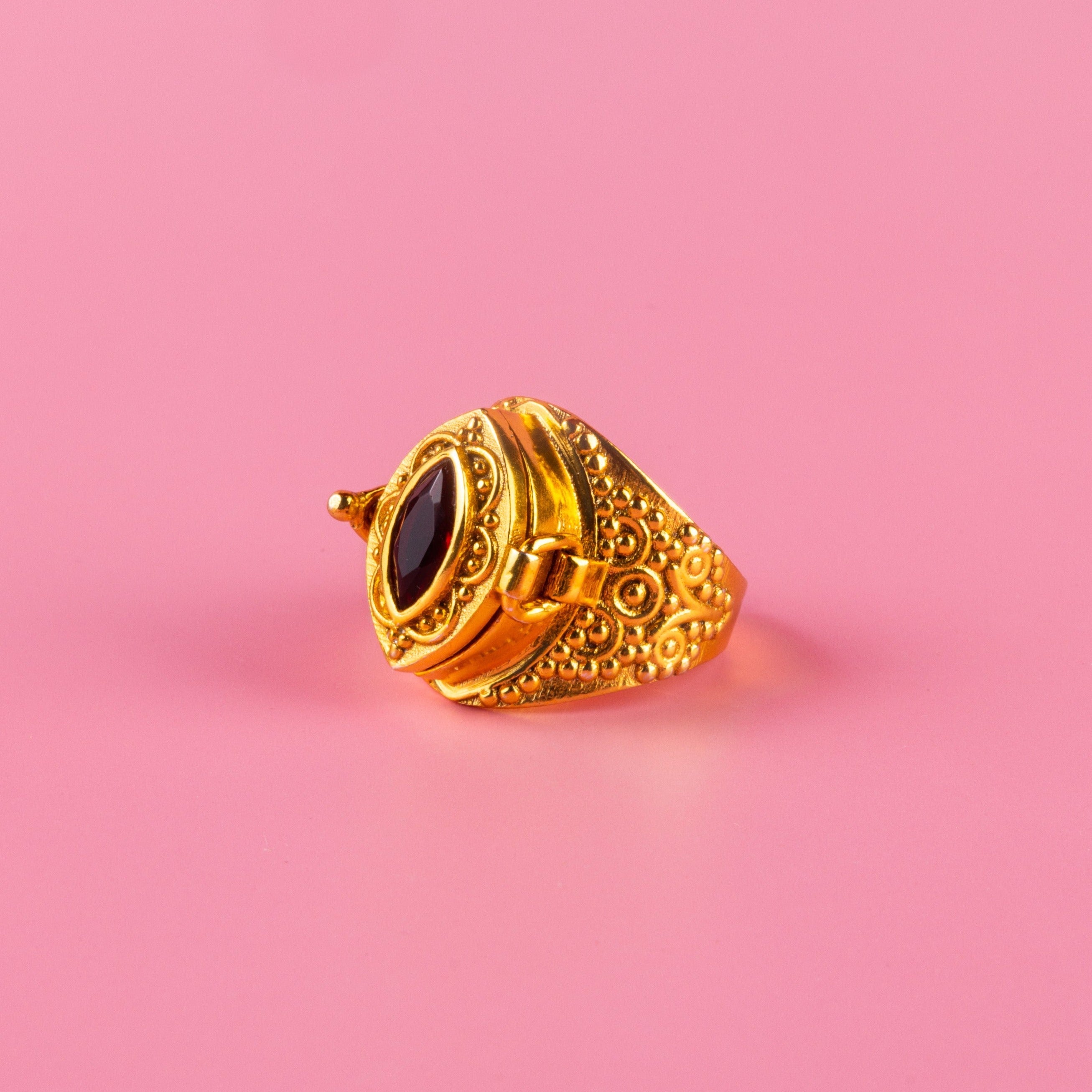 Garnet Poison Ring