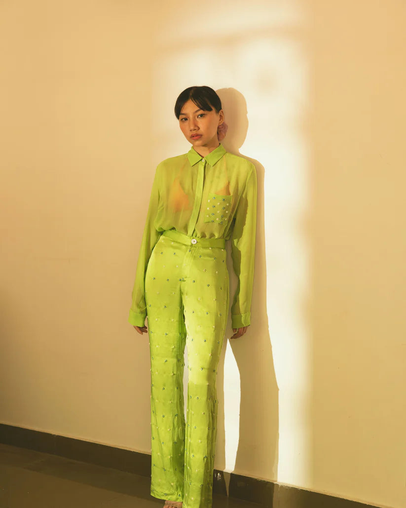 Lime Green High Waist Pants