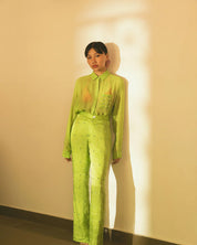 Lime Green High Waist Pants