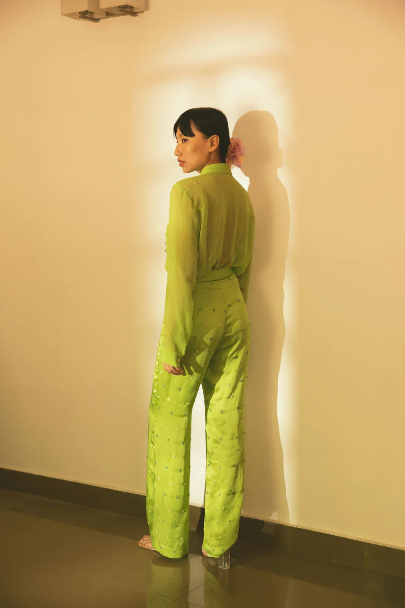 Lime Green High Waist Pants